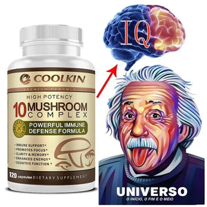 10 Mushroom Complex - Enhance Brain Memory and Concentration, Keep The Mind Clear and Relieve Stress