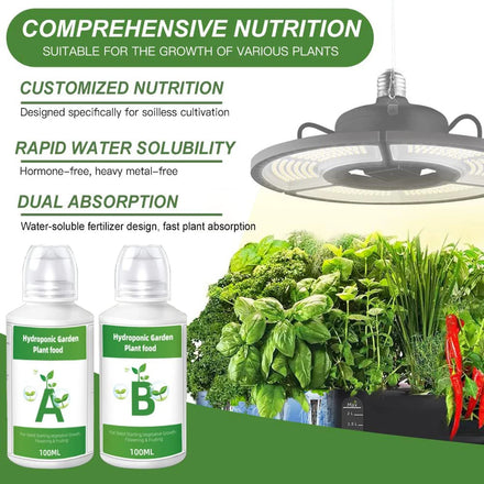 2 Bottle Fertilizer 2 Pair Replacement General Liquid AB Set Fertilizer Hydroponic Garden Plant Vegetable Nutrient Solution Kit