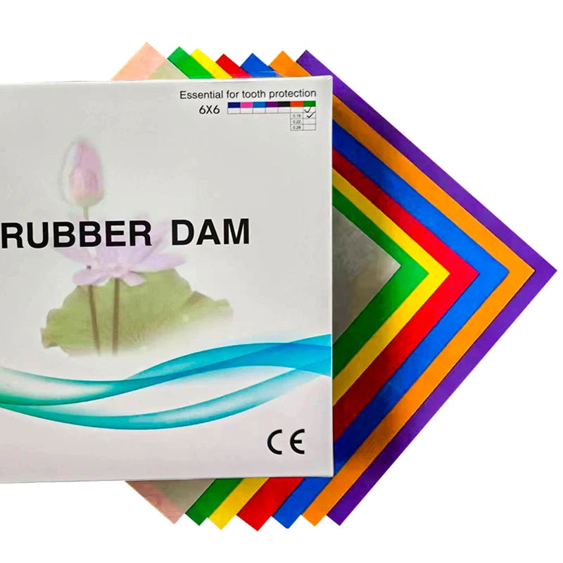36/52Pcs Dental Rubber Dam Natural Latex Rubber Barrier Dams Green Dark blue 5*5/6*6" for Kids Adults Dental Treatment Materials