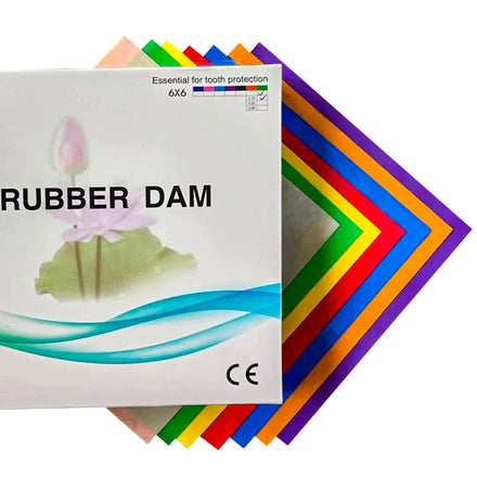 36/52Pcs Dental Rubber Dam Natural Latex Rubber Barrier Dams Green Dark blue 5*5/6*6" for Kids Adults Dental Treatment Materials