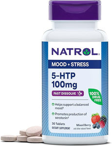 5-HTP Fast Dissolve Tablets, Helps Maintain a Positive Outlook, Enables Production of Serotonin, Drug-Free, Controlled Release, Maximum Strength, Wild Berry Flavor 30 Count (Pack of 1) in Pakistan
