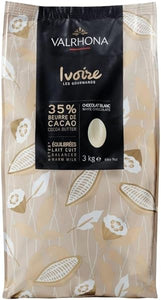 White Chocolate Couverture Ivoire 35% Cocoa 43% Sugar 41.1% Fat Content 21.5% Whole Milk - 3Kg - Feves in Pakistan