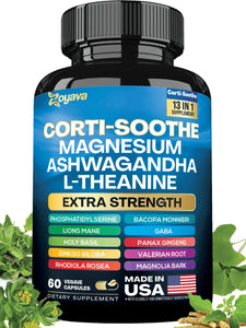 60 Caps Zoyava Corti-soothe Supplement Magnesium Glycinate Relax muscles, replenish energy and vitality, maintain concentration