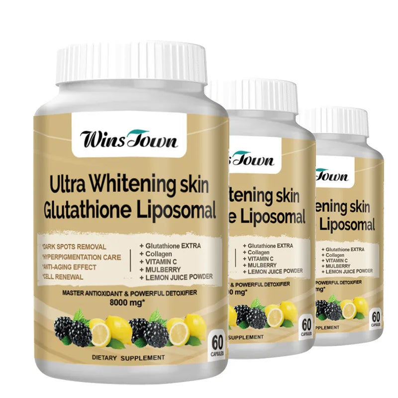 60 Pcs Ultra Whitening Skin Glutathione Liposomal Capsule 8000mg