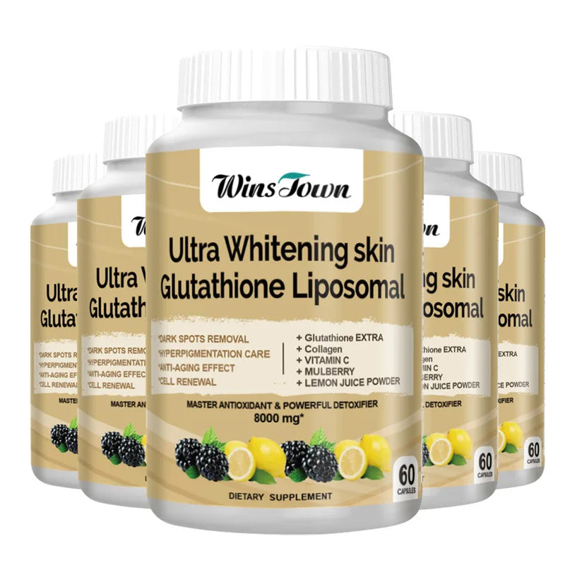 60 Pcs Ultra Whitening Skin Glutathione Liposomal Capsule 8000mg