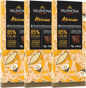 Premium Extra Dark Chocolate ABINAO 85% Cacao Tasting Bars - Gourmet French Chocolate Perfect for Eating and Baking and Frostings, Cookies, Cakes, and Brownies. Kosher, 70g (Pack of 3) in Pakistan