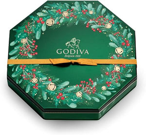 Holiday 2023 Truffle Tin - 50 Piece Individually Wrapped Assorted Gourmet Chocolate Candy - 1 Giftable Tin - Unique Christmas Gift for Chocolate Lovers in Pakistan