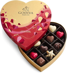 Valentine’s Day Heart Chocolate Gift Box - 14 Piece Assorted Milk, White and Dark Chocolate with Gourmet Fillings – Elegant Treat for Women or Men in Pakistan