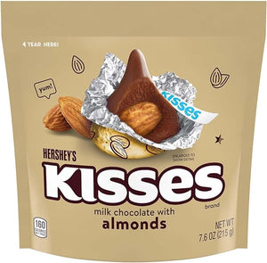Hersheys kisses Milk Chocolate With Almonds Candy, Individually Wrapped, In Gold Foil Gluten Free, (7.6 oz) Bag in Pakistan