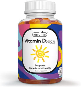 Vitamin D Gummies 2000 IU - Vegetarian, Non-GMO, Gluten-Free | Supports Immune Health, Heart, Joints, and Strong Bones for Adults and Kids - Grow Taller and Stronger- 120 Gummies in Pakistan
