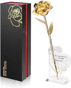 Gold Dipped Rose Real 24K Gold Rose, Genuine One of a Kind Rose Hand Dipped in 24K Golden Roses Romantic Gifts for Women in Her Birthday Anniversary Valentines Day Mothers Day in Pakistan