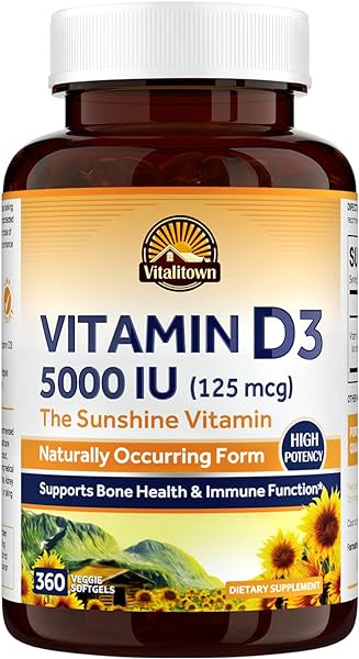 VITALITOWN Vitamin D3 5000 IU (125 mcg), Supp in Pakistan