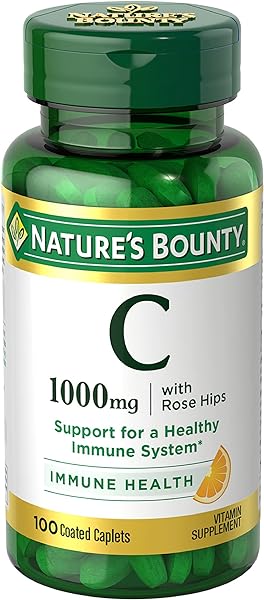 Nature's Bounty Vitamin C + Rose Hips, Immune Support, 1000mg, Coated Caplets, 100 Ct in Pakistan