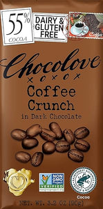 Chocolove Coffee Crunch in Dark Chocolate, 55% Cacao | Non GMO, Rainforest Alliance Certified Cacao | 3.2oz Bar | 12 Pack in Pakistan