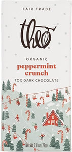 Chocolate Holiday Peppermint Crunch Organic Dark Chocolate Bar, 70% Cacao, 1 Pack | Vegan, Fair Trade in Pakistan
