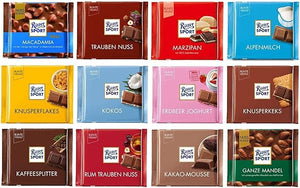 Ritter Sport - Assorted Chocolates - Randomly Selected Variety Pack - Chocolate Bars - 100g - Bundle of 12 Full Size Bars - in Pakistan