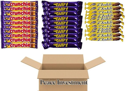 30 Pack Cadbury Chocolate Variety | Cadbury Chocolate Twirl 10 pack 21g | Cadbury Chocolate Flake 10 pack 20g | Crunchie 20 pack 40g by Peace merchandise in Pakistan
