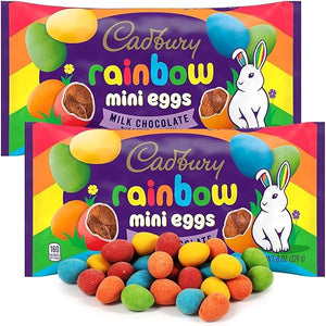 Easter Cadbury Mini Rainbow Eggs (1 Pounds) 2 Bags of Cadbury Chocolate Eggs Each 8 oz, Cadbury Mini Eggs Perfect for Easter Celebrations, Treat Yourself to the Ultimate Chocolate Eggs Experience. in Pakistan