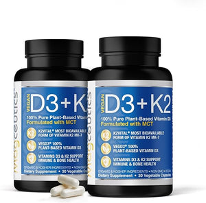 Vitamin D3 K2 with MCT, 5000 IU Vegan D3 & 100 mcg MK7 K2, Support Strong Bones and Immune Health - 60 Capsules (60 Days Supply) in Pakistan
