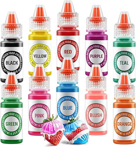 Oil Based Food Coloring for Chocolate 10 Colors Edible Food Dye for Sugar Candy Melts Oil Frosting Icing Dye for Backing Cookies Fondant Food Color for Cake Decorating - 0.25 Fl. Oz/Bottles in Pakistan