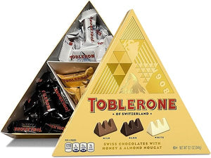 Tiny Swiss Chocolate Gift Set, Dark Chocolate, White Chocolate, Milk Chocolate Candy Bars with Honey & Almond Nougat, Valentines Day Chocolate Candy, 12.1 oz (43 Pieces) in Pakistan