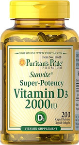 Puritan's Pride Vitamin D3 50mcg (2,000 IU) Bolsters Immune Health for Support of Immune Health and Healthy Bones and Teeth 200 Softgels in Pakistan
