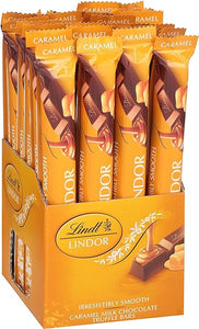 LINDOR Caramel Milk Chocolate Truffle Bar, Milk Chocolate Candy with Smooth, Melting Truffle Center, Great for gift giving, 1.3 ounce (Pack of 24) in Pakistan