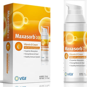 Vita Sciences Maxasorb Vitamin D3 Cream for Psoriasis Relief and Healthy Skin Care - Itch-Free, Paraben-Free Formula with 1000 IU Vitamin D for Optimal Absorption in Pakistan