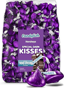 Hershey's Kisses Special Dark Chocolate - 1 LB (Approx. 100 pcs) - Bulk Individually Wrapped Purple Foil Candy in Pakistan