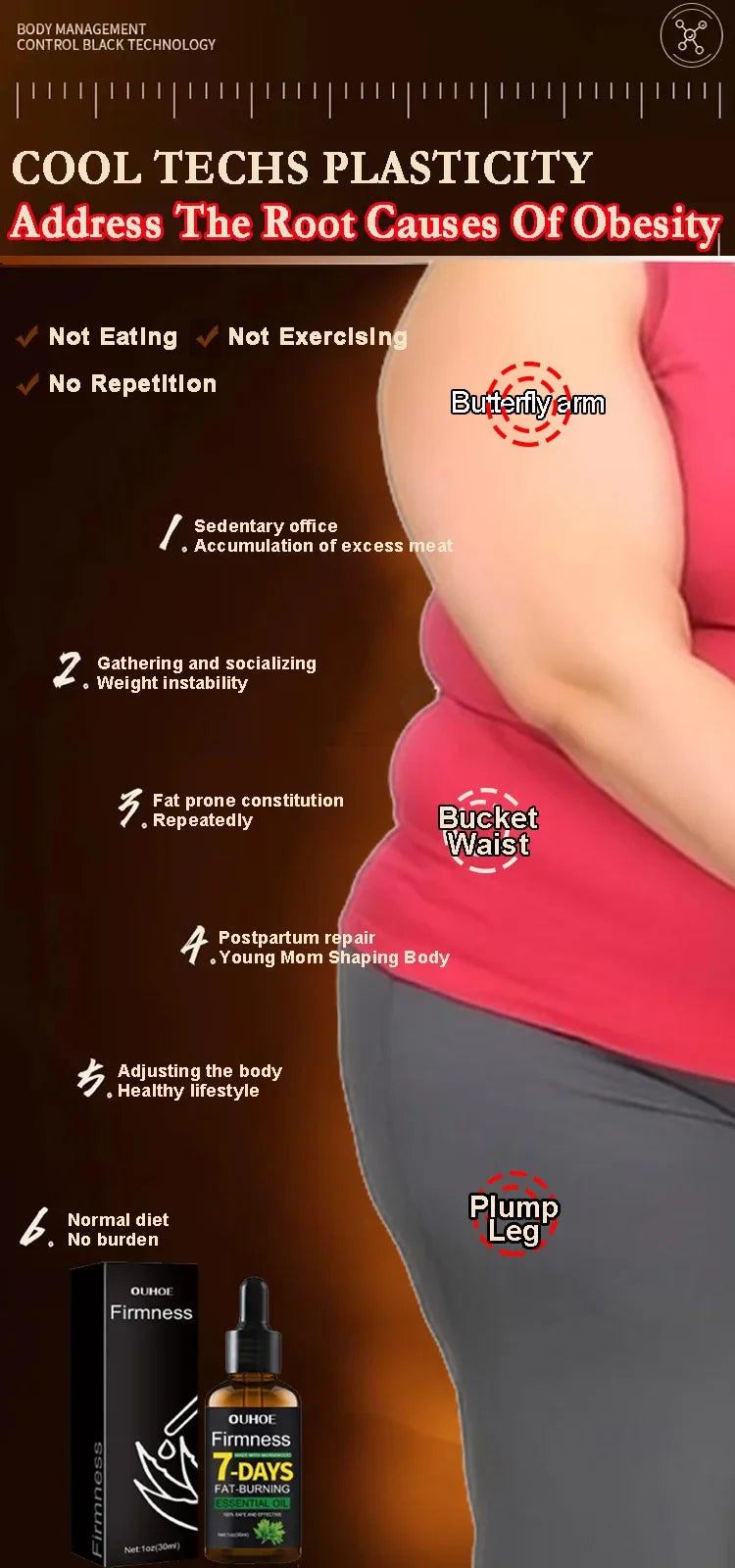 Abdominal firming and slimming fat burning essential oil