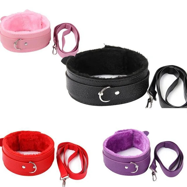 Adult SM Products BDSM Swing Toys Bondage Faux Leather Neck Collar Stimulation Flirting Leash Restraint For