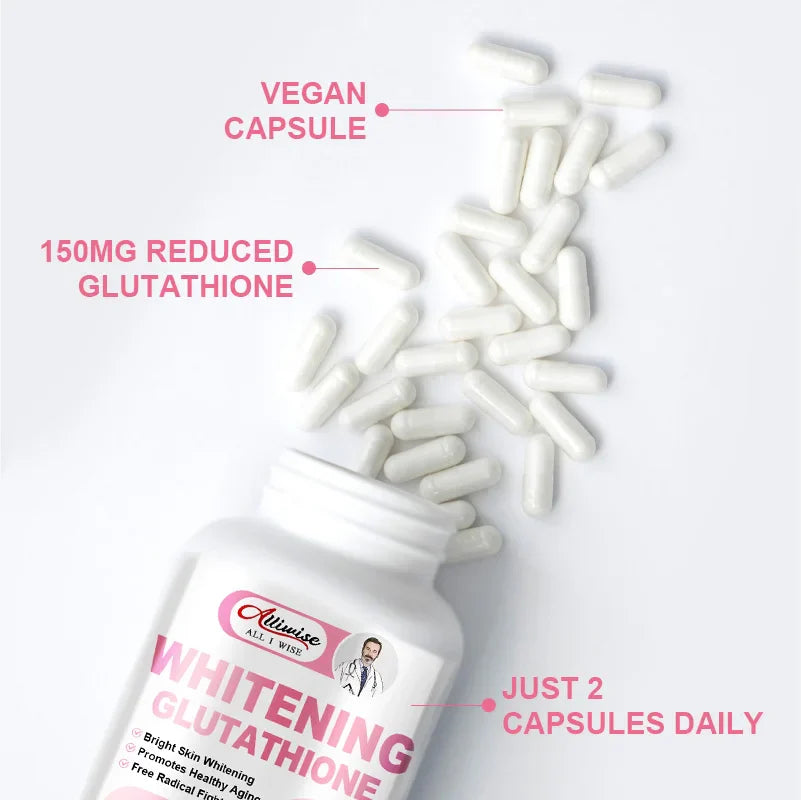 Alliwise Glutathione Capsules Collagen Whiten Capsule Anti-Aging Boosting Immunity Dull Skin Whitening Skin Whitening Gummies