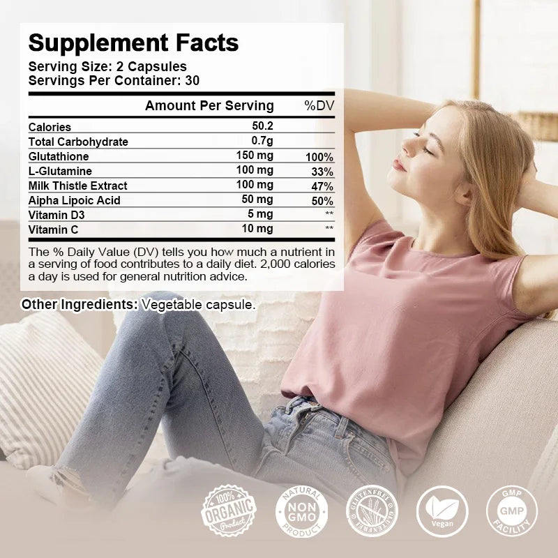 Alliwise Glutathione Capsules Collagen Whiten Capsule Anti-Aging Boosting Immunity Dull Skin Whitening Skin Whitening Gummies
