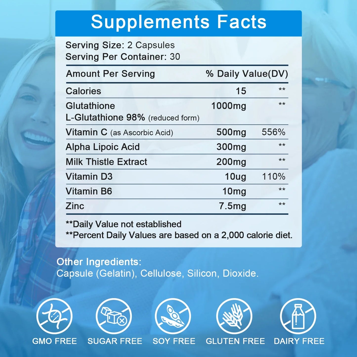 Alliwise Glutathione Capsules Supplement Antioxidant Immunity Dull Skin Whitening Healthy Supplement