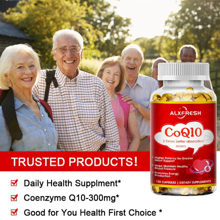 Alxfresh CoQ10 300mg | Coenzyme Q-10 |NonGMO,Gluten Free Vegan