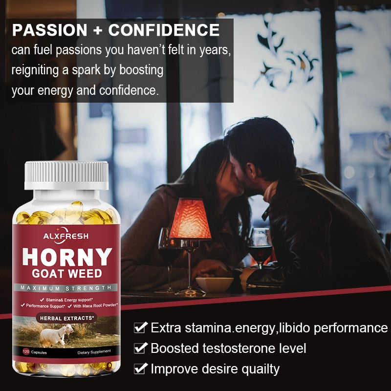 Alxfresh Epimedium Capsules - Healthy Endurance Energy Muscle Workout Supplement for Men Women Booster