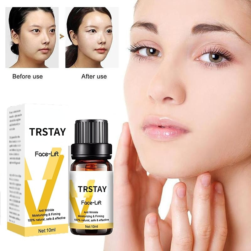 Anti Wrinkle Essence Instant Slimming Face Oil V Face Essential Oils Lifting Firming Thin Nourish Powerful Facial Skin Care