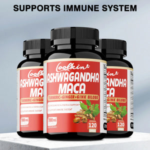 Ashwagandha and Maca Capsules - Improves Muscle, Endurance, Strength and Male Performance, Relieves Stress