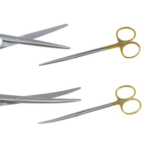 Autoclavable Tissue Scissors Stainless Steel Golden Handle Blunt Scissors Straight Head Curved Head Surgical Scissors