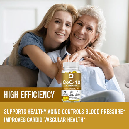 BEWORTHS 120pcs Free Shipping CoQ-10 Capsule 200Mg Vegetarian for Energy Support Heart Healthy Protective Antioxidant Supplement