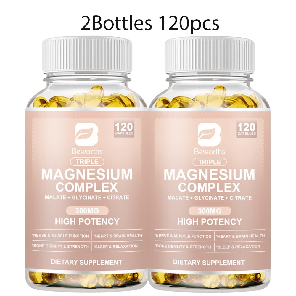 BEWORTHS Magnesium Complex Capsules Bone & Heart Health Supplement, Sleep Support, Muscle Relaxation, Stress & Anxiety Relief