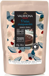 Baking Pearls. Better than Chocolate Chips. Crispy Puffed Rice Coated in Milk & Dark Chocolate and Dulcey. Baking Stable. Great Topping and Texture for Baked Goods. 250g (Pack of 1) in Pakistan