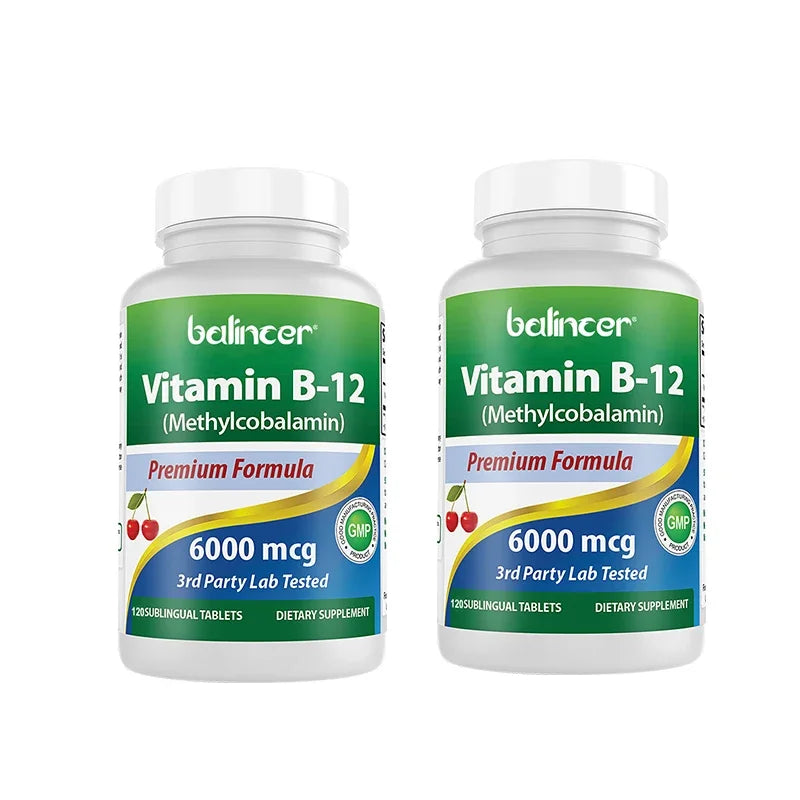 Balincer Vitamin B-12 Supplement 6000mcg - Supports A Healthy Nervous System and Core Function - Energy and Immune Support