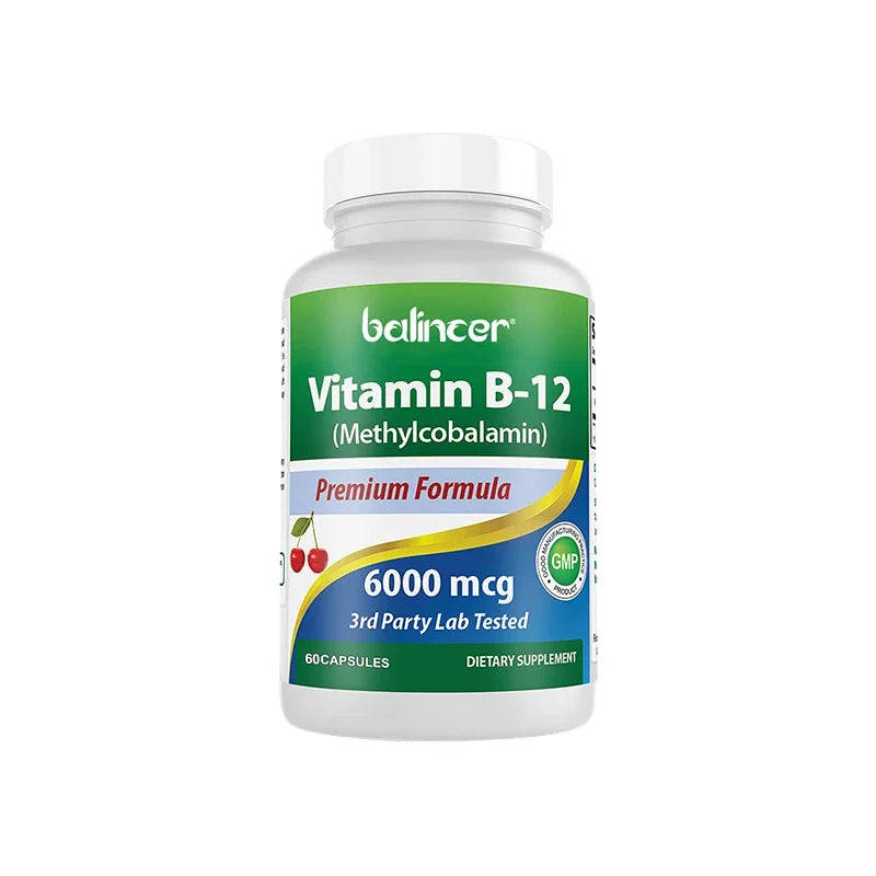 Balincer Vitamin B-12 Supplement 6000mcg - Supports A Healthy Nervous System and Core Function - Energy and Immune Support