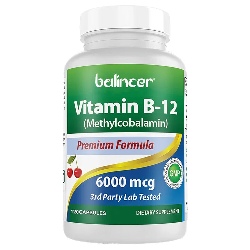 Balincer Vitamin B-12 Supplement 6000mcg - Supports A Healthy Nervous System and Core Function - Energy and Immune Support