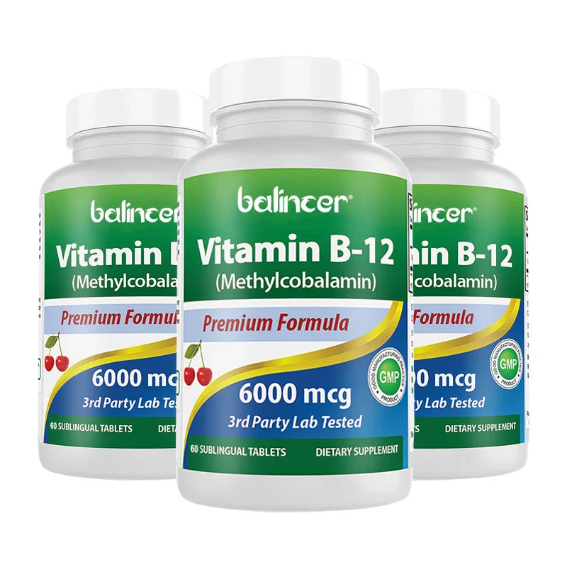 Balincer Vitamin B-12 Supplement 6000mcg - Supports A Healthy Nervous System and Core Function - Energy and Immune Support