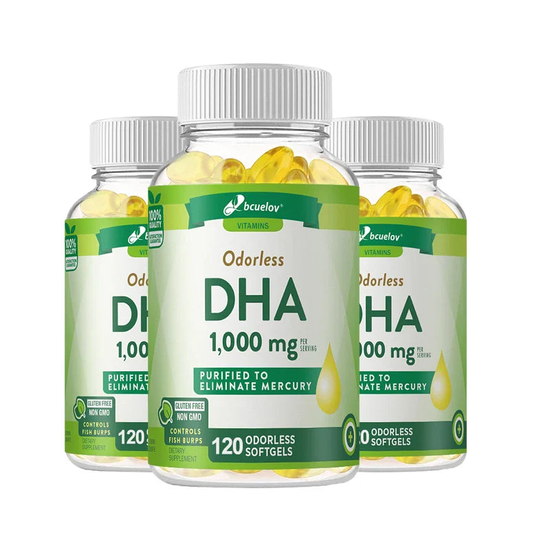 Bcuelov High IQ Brain Booster Supplement DHA Vitamin Capsules Improve Memory Mental Focus Nerve Energy and IQ Spirit