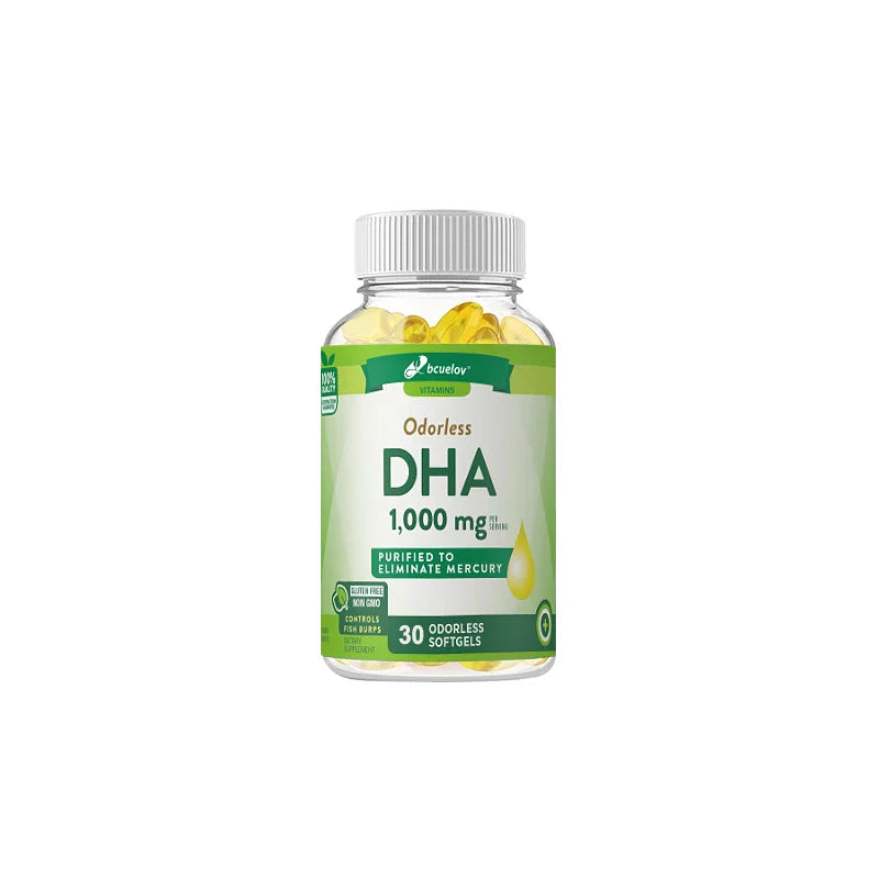 Bcuelov High IQ Brain Booster Supplement DHA Vitamin Capsules Improve Memory Mental Focus Nerve Energy and IQ Spirit