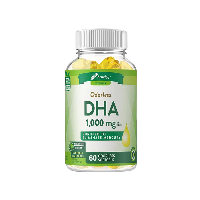 Bcuelov High IQ Brain Booster Supplement DHA Vitamin Capsules Improve Memory Mental Focus Nerve Energy and IQ Spirit