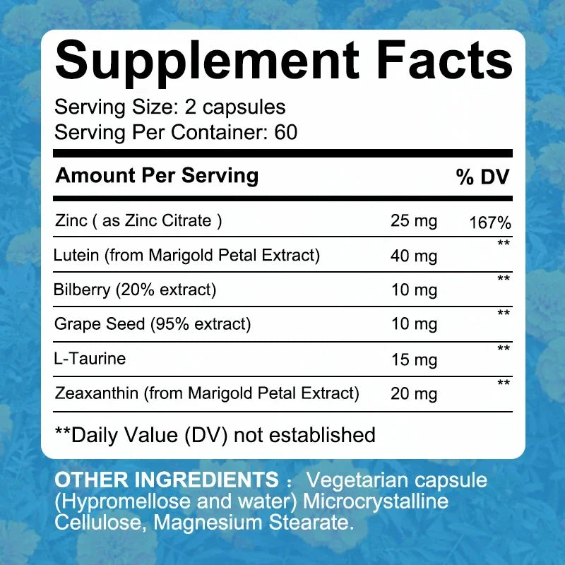 Bcuelov Lutein & Zeaxanthin, Eye Health Supplement, Supports Vision Health, Macula Health, 120 Capsules